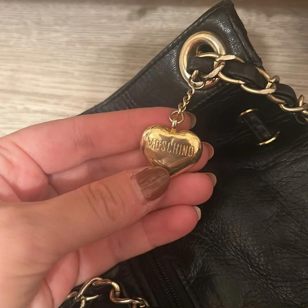 Moschino Black Quilted Leather Shoulder Bag - Picture 8 of 8